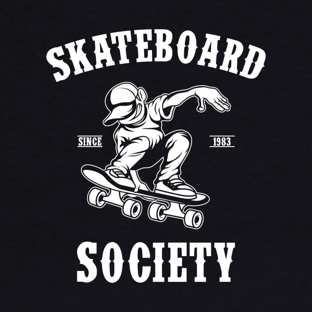 Skateboard Society Skate Sport Gift by Delightful Designs